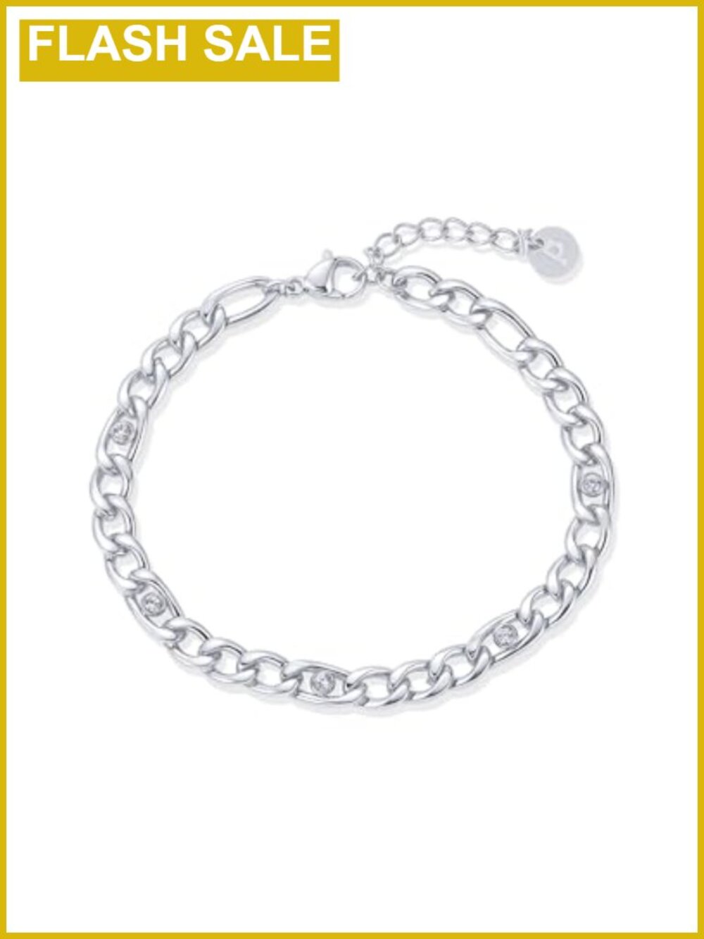 Waterproof 14K Gold Plated Curb Chain Bracelet, Adjustable Link Bracelet